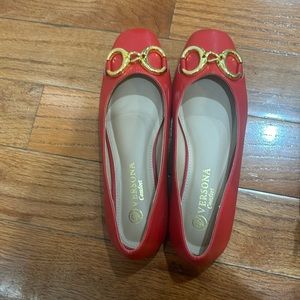 Red versona ballet flats